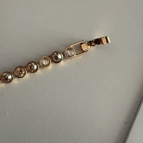 Swarovski Gold Bracelet with Clear Crystals - Picture 2 of 3